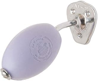 LA MAISON DU SAVON Stainless Steel Soap Holder - Wall Mounted Rotating Design - Chrome Finish - Includes Lavender Scented Argan Oil French Soap - Soap Refills Available