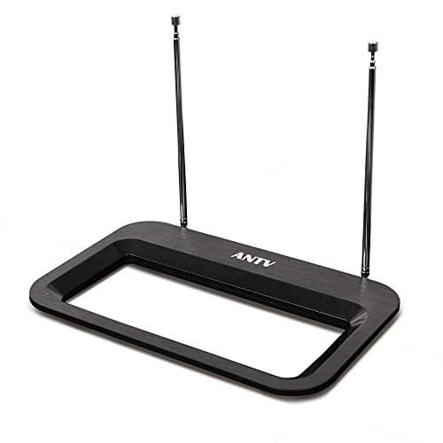 ANTV HDTV Antenna 35 Miles Range Multi-Directional Digital Rabbit Ears Indoor for UHF/VHF;1080P Table Stand/Wall Mount Antenna for Television