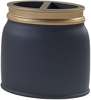 Avanti Linens - Toothbrush Holder, Countertop Bathroom Accessories, Modern Home Decor (Memphis Collection, Black)