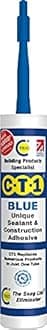 CT1 Blue TRIBRID Multi-Purpose Sealant & Adhesive - Bathroom, Shower & Window Sealant - Odourless - Anti Mould Waterproofing Sealant Adhesive - Vibration Resistant & Flexible - 290ml