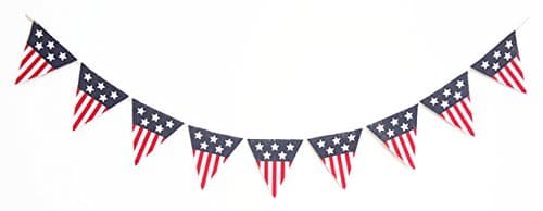 6ft Handmade Patriotic Burlap Banners (Triangle)