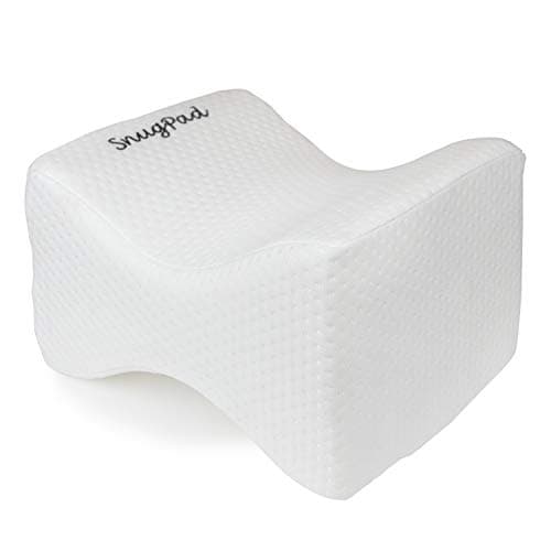 SnugPad 10147 Memory Foam Knee Side Sleepers-Sciatica Relief, Back, Pregnancy Hip and Joint Pain-Contour Leg Pillow for Sleeping, 9.8 x 7.9 x 6.7, White