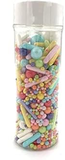 Rainbow Sprinkle Mix Pearl Sugar Candy Mix Size Baking Cake Decorations Cupcake Toppers Cookie Decorating Ice Cream Celebrations Shaker Jar Wedding Shower Party (130g/4.58oz）