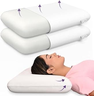 MY ARMOR Memory Foam Pillow Set of 2, Queen Size Orthopedic Pillows for Neck Pain Relief - 4.5 Inch Thick, Without Cover - Pack of 2
