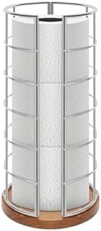 NearMoon Toilet Paper Storage Holder, 3 Rolls Toilet Paper Holder, Metal Bathroom Accessory, Rustproof for Kitchen Countertop, Interior Cabinet Shelf (Base in