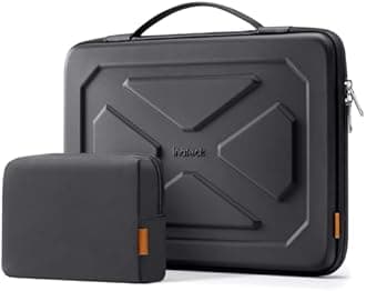 Inateck Laptop Case, 13 inch Shockproof Laptop Sleeve, TSA Friendly, Compatible with MacBook Air 13 M2/M1 2012-2022, MacBook Pro 2012-2022 M2/M1, Surface Pro X/9/8/7/6/5/4/3, with Accessory Bag, Black