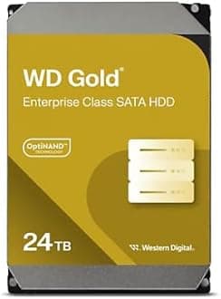 Western Digital 24TB WD Gold Enterprise Class SATA Internal Hard Drive HDD - 7200 RPM, SATA 6 Gb/s, 512 MB Cache, 3.5" - WD241KRYZ
