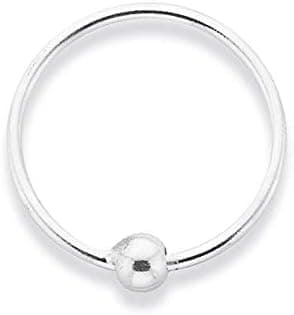 NEMICHAND JEWELS Pure 925 Sterling Silver Nose Ring/Nose Pin Simple Tiny Hoop for Women