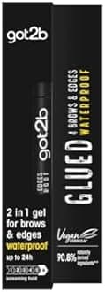 Got2b glued for Brows & Edges eyebrow gel, vegan waterproof eyebrow gel, fast drying with no residue or stickiness 16ml