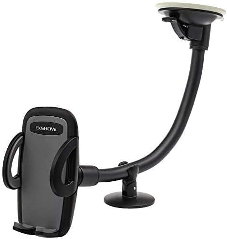 EXSHOW Windscreen Car Phone Mount, Windshield Mobile Phone Holder, Universal Dashboard Car Cradle for iPhone 11 Pro Xs Xr X 8 7 Plus 6s 5s, Huawei p20 p10 Honor, Samsung, Sony etc (8.5 inch Long Arm)