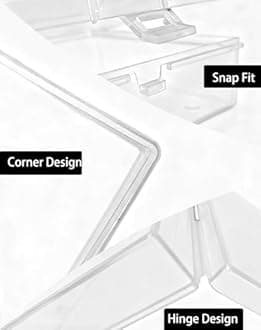 12 Pieces Rectangular Empty Mini Clear Plastic Organizer Storage Box Containers with Hinged Lids (6.1 x 3.3 x 1.2 inch, Transparent)