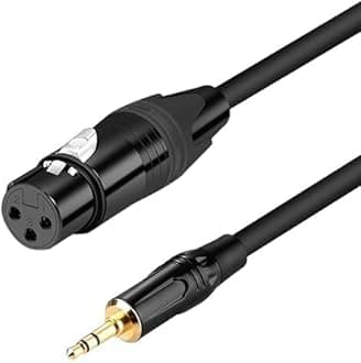XLR to 3.5mm, (6.6 FT) Stereo Microphone Cable for Camcorders, DSLR Cameras, Computer Recording Device and More