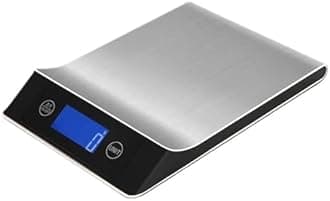 Kitchen Scale 15Kg/1g Weighing Food Coffee Balance Smart Electronic Digital Scales Stainless Steel Design(5Kg)