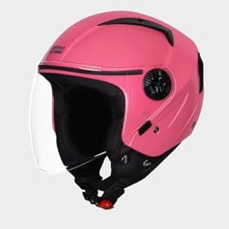 Studds Vogue ISI Certified Open Face Motorcycling Helmet for Men and Women with Clear Visor