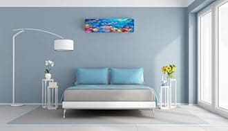 Anpro Printed Air Conditioning Dust Cover Folding Designer Ac Cover for Indoor Split Ac 1.5 ton (97 x 31 x 21 .5 cm ) Polyester (Blue Fish)