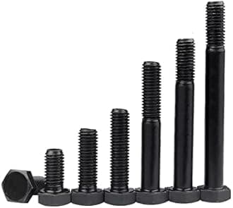 ANSIEDIO M10 Hex Bolt, 12.9 Grade High Tensile Alloy Steel, Outer Hexagonal Screws for Machinery Industry Fastener, (Partial Threaded) M10×80mm,3 pcs