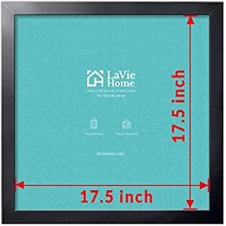 LaVie Home 18 x 18 Picture Frame, Square Poster Frame with High Definition Plexiglass, Horizontal or Vertical Wall Gallery Poster Frames Suitable for Photos, Artworks, Posters,Puzzle, Black 1pc