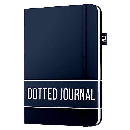 Scribbles That MatterA5 Bullet Dotted Journal Notebook | Vegan Hard Cover, 120gsm bleedproof thick paper, 150 pages, 5.75 x 8.5in, 2 bookmarks, tab stickers, penloop | For Work | Navy BlueThe Forest Stewardship Council