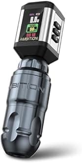 Ambition Lutin Rotary Tattoo Machine with Korall Tattoo Power Supply 2200mAh Straight Drive Bar - Wireless Tattoo Machine Short Tattoo Pen with Brushless Motor with RCA Cord for Tattoo Artist