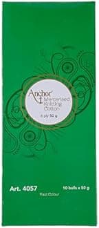 HUNNY- BUNCH® Premium Anchor Mercerised Knitting Crochet Cotton Thread Yarn Balls for Knitting, Weaving, Embroidery, DIY and Craft Making (Art. 4057) 50G - Pack of 1 (256)