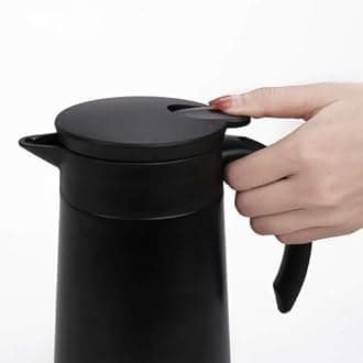 GearRoot 28oz Coffee Carafe Airpot Insulated Coffee Urn Stainless Steel Vacuum Thermal Pot Flask for Coffee, Hot Water, Tea, Hot Beverage - Keep 9 Hours Hot, 18 Hours Cold (2 Pack Black)