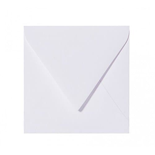 Square Envelopes White 15.5 x 15.5 cm 155 x 155 mm Self-Adhesive with Triangular Flap Worldwide Unique Without Moisten Envelopes Pack of 25