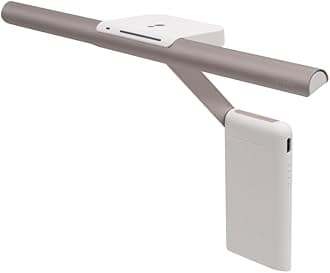 BenQ LaptopBar Monitor Light, Dedicated Laptop Light, Space-Saving, 7-Step Color Temperature Adjustment, Stepless Dimming, USB Light, Computer Work, Portable, Business Trip, Home Office (White Gray)