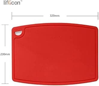 Red : Liflicon Cutting Board,For Meat & Veggie Prep,Serve Bread,Crackers & Cheese,Cocktail Bar Board,Resistant-Red