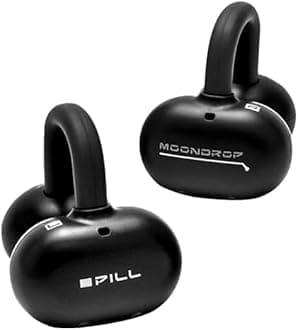 Pill Open Ear Headphones OWS Hanging Earphones IPX4 Ear Clip Wireless Earbuds (Black)