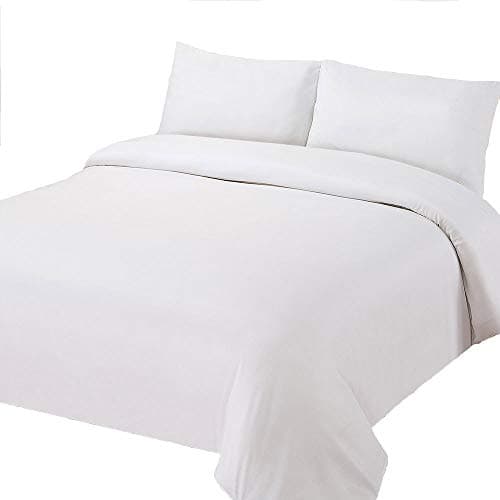 Globaltex Fine Linens 300 Thread Count (Double Stitched) White 100% Turkish Sateen Cotton Luxury Collection Duvet Cover King