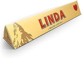 Personalized Toblerone chocolate with Name - Personalized Love-themed Toblerone bar with the name and message of your choice and delicious honey-almond nougat milk chocolate (L - 360 grams)
