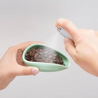 watchget Coffee Beans Dosing Cup - Ceramic Single Dose Measuring Tray for Coffee Beans, Loose Leaf Tea, Spices, and More, Premium Dosing Vessel, Cyan