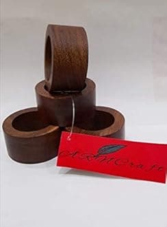 ARN Craft Wooden Napkin Ring for Weddings Dinner Parties or Every Day Use (Set of 4, Plane)