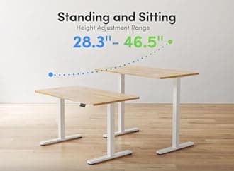FEZIBO Standing Desk, Height Adjustable Computer Desk 48"x24", Sit Stand Workstation for Home Office,Oak