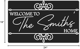 FavorPlus Custom Welcome Mats Outdoor Welcome to The Family Name Home Personalized Indoor Decor Design Own Doormat Non-Slip Bottom Drying Mat (15.7"x23.6")