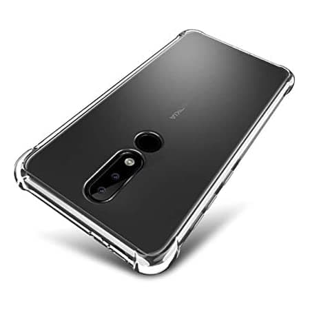 SkyTree Solid Shock Proof Bumper Hybrid Edge to Edge Protective Transparent Back Cover for Nokia 5.1 5.5"
