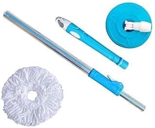 Spin Mop Eco | Rod Stick-with 360 Degree Rotating | Mops-Head |1 Rod Stick-with 1 Microfiber Refill | Wet-Dry Mop | Rod Stick | Mops | Mop Rod Stick | Mop for Floor Cleaning | Mop Rod | Spin Mop