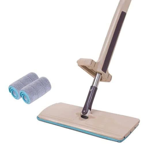Microfiber Self Wringing Flat Mop with 2 Reusable Pads