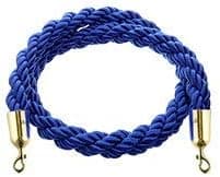 Rope & Post Barrier Kit (10x Brass Barriers + 8x Blue Ropes)