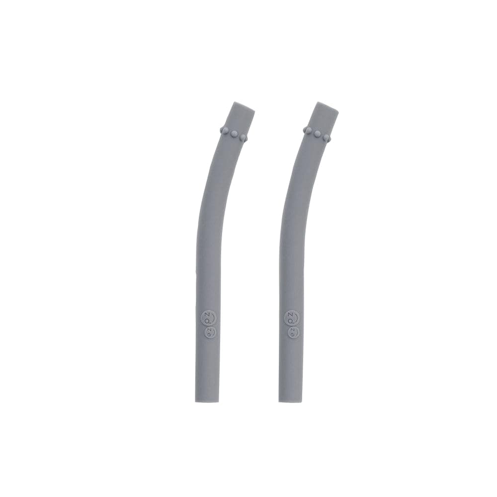 Mini Cup Replacement Straw - 100% Silicone - Reusable and Long Lasting - (2 Pack of Grey)