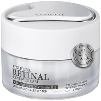 LABIOTTE AESTHE RX Retinal Renew Cream w/Guasha Tool | Korean Moisturizer Face Cream for Women & Men w/Retinal | Tightening Lifting Skin Cream for Mature Skin 50ml/1.69 fl oz