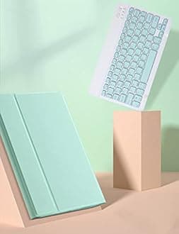 Color Keyboard for Galaxy Tab S6 Lite 10.4 inch 2020 Model SM-P610/P615 Keyboard Case Cute Detachable Removable Wireless Bluetooth Keyboard Cover (MintGreen)