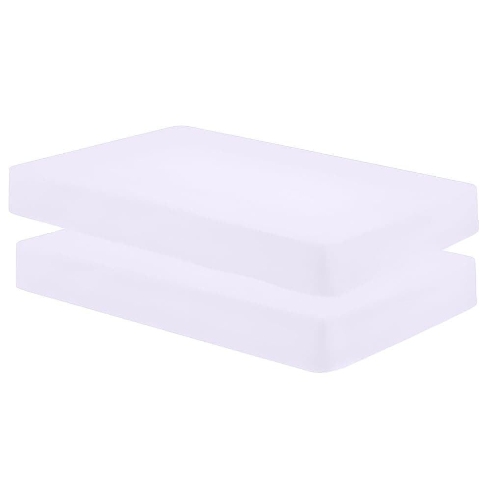 Bunk Bed Fitted Sheets 2 Pack 100% Cotton Elacticated Corners 26cm Deep Pockets 2ft 6 (75x190+26 cm) (White)