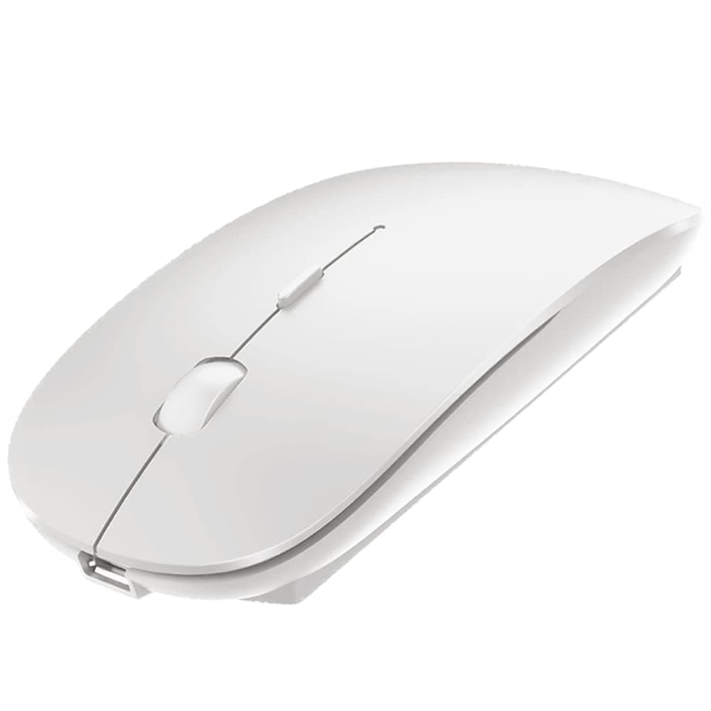 Rechargeable Bluetooth Mouse for MacBook/MacBook air/Pro/iPad, Wireless Mouse for Laptop/Notebook/pc/iPad/Chromebook (White)