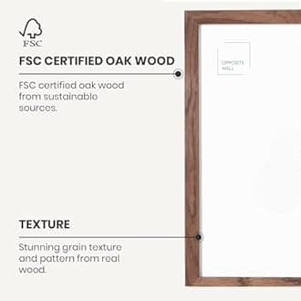 Opposite Wall - 22x28 in - Dark Solid Oak Wood Picture Frame - Lightweight, Versatile & Shatterproof - Wall Hanging Poster or Photo Frame - Wall Decor for Office, Gallery & Home