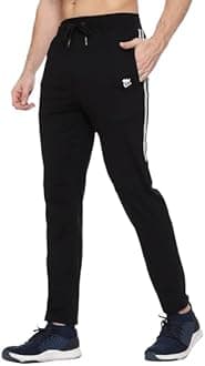 MARK LOUIIS Men's Regular Fit Trackpants (ML-TRPJ-2S_Black_X-Large)