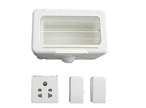 Electric 4 Module Waterproof Gang Box With Two 6A Switch And One 6A Socket. Use In Roof Top Lighting, Garden Lighting Etc. To Protect Shock.