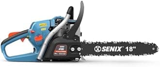SENIX 4QL Gas Chainsaw with 18-Inch Oregon Bar and Chain for Trees, Limbs, and Firewood, Loop Handle (CS4QL-L1)