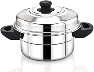 Hometronics Stainless Steel Multi Steamer Pot (2 idle plates/6 idols, 1 mini idoli plate/15 mini idoli, 1 multipurpose steamer/idyapa steamer plate) (6 pcs)