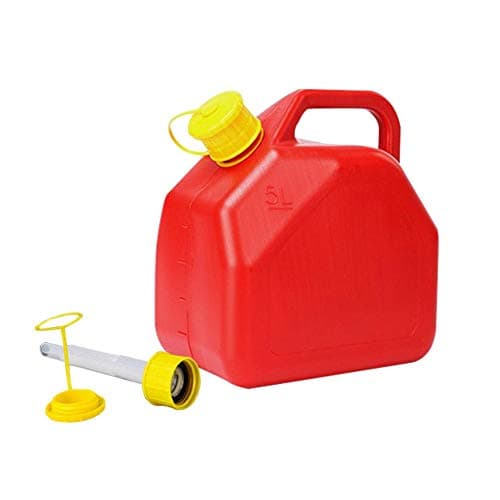 YOUNGFLY 5L 1.32 Gallon Red Plastic Container with Flexible Spout, Gasoline Explosion-Proof for Oil Water Bucket Petrol Storage